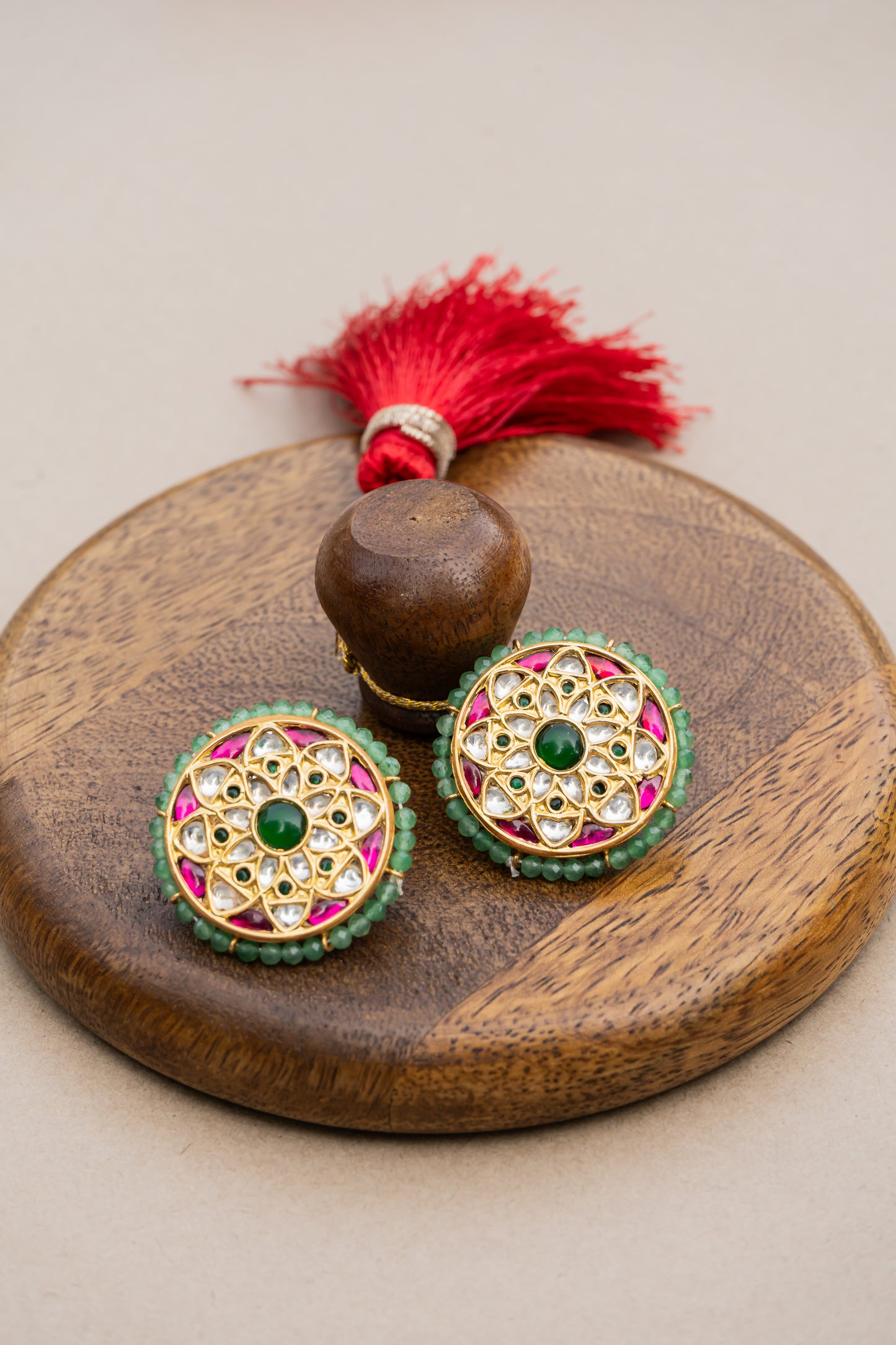 JADAU ON SILVER RAJWADI GREEN CENTRE TOPS
