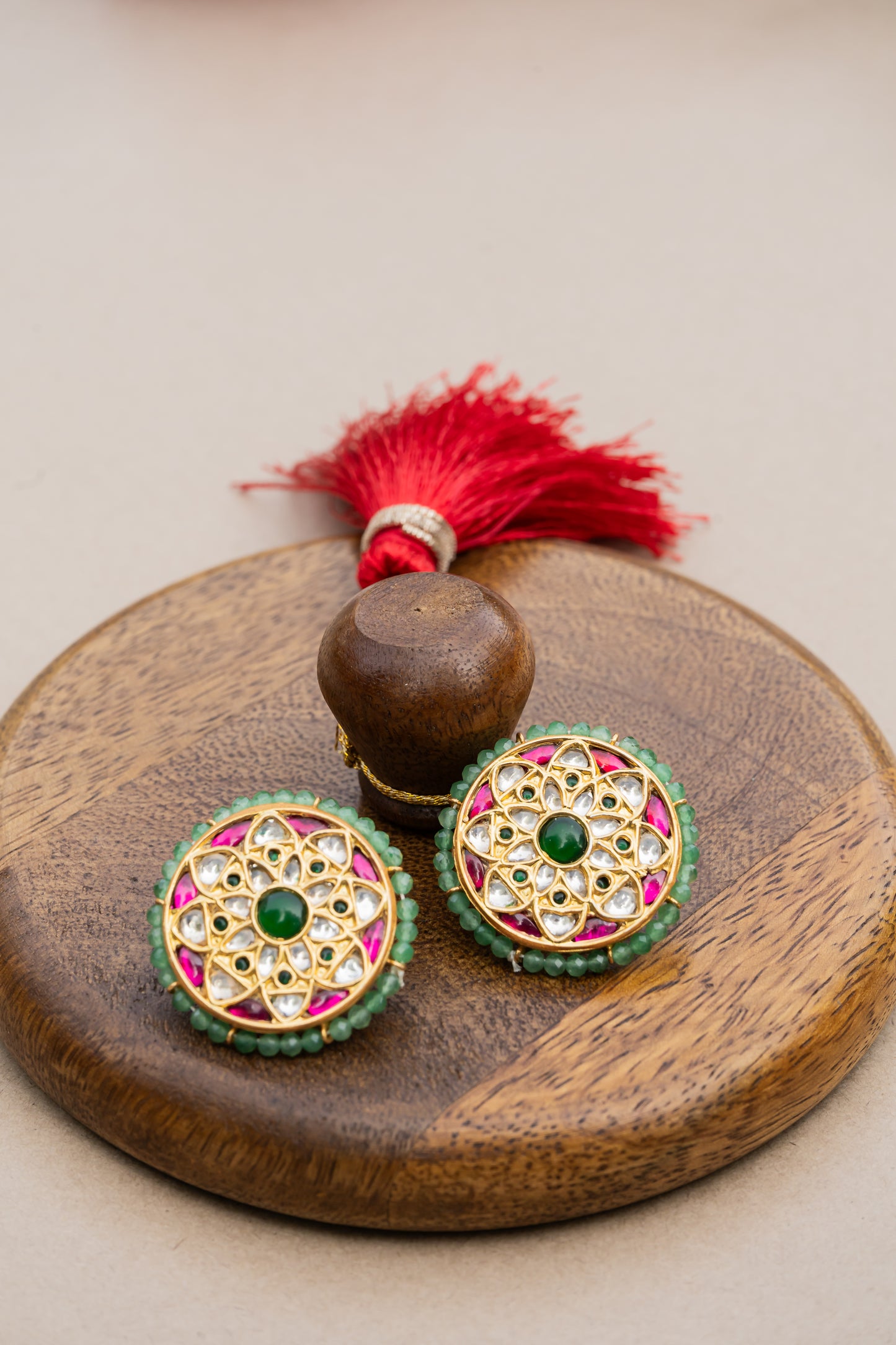 JADAU ON SILVER RAJWADI GREEN CENTRE TOPS