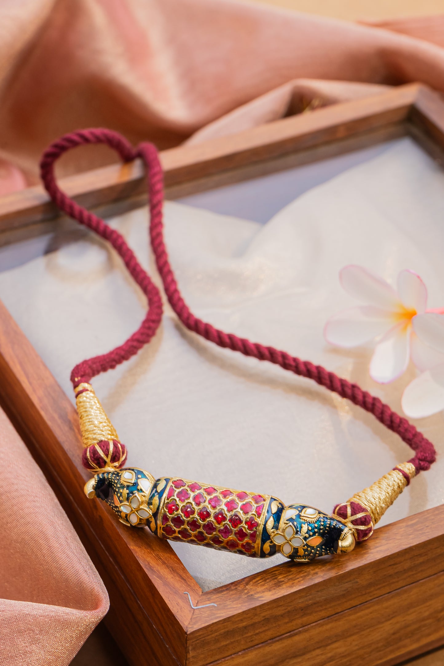 ELEPHANT AMULET MEENAKARI CHOKER