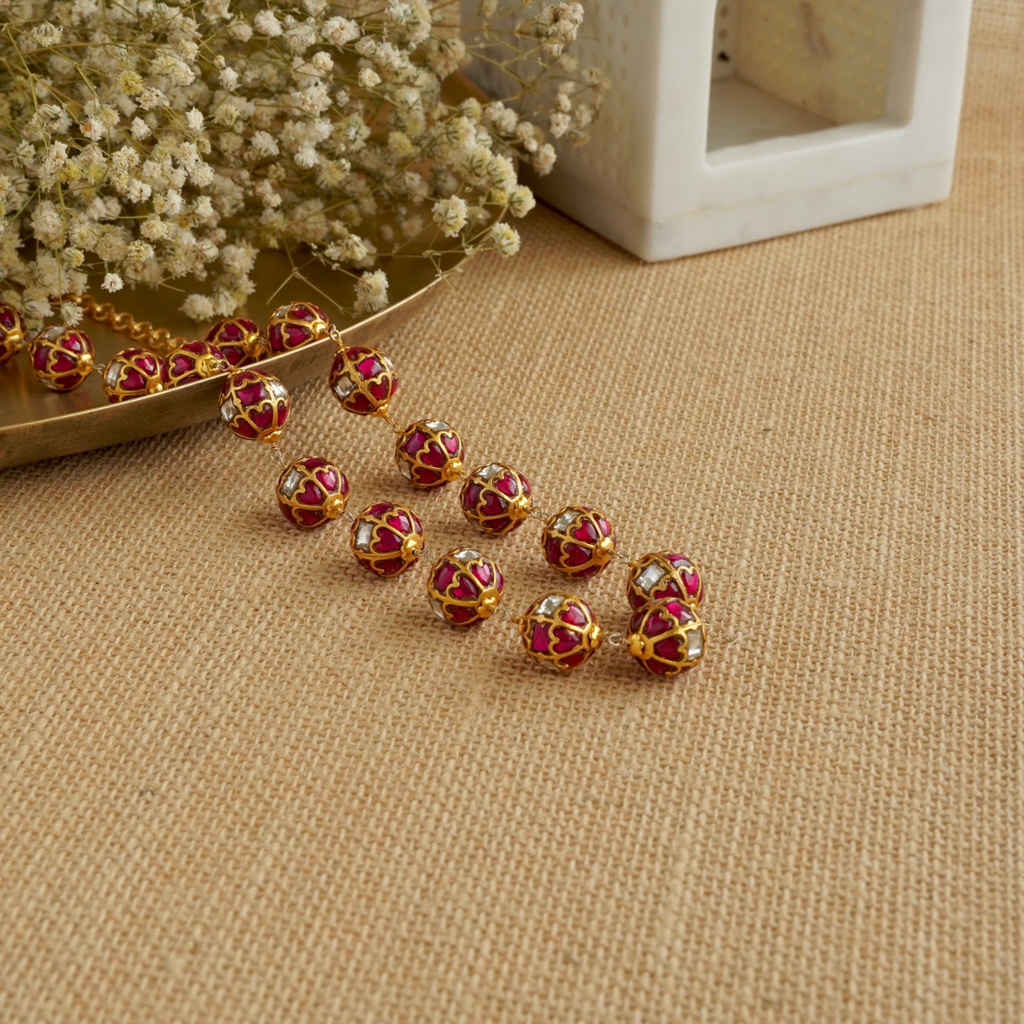 Red and White Gundu Mala