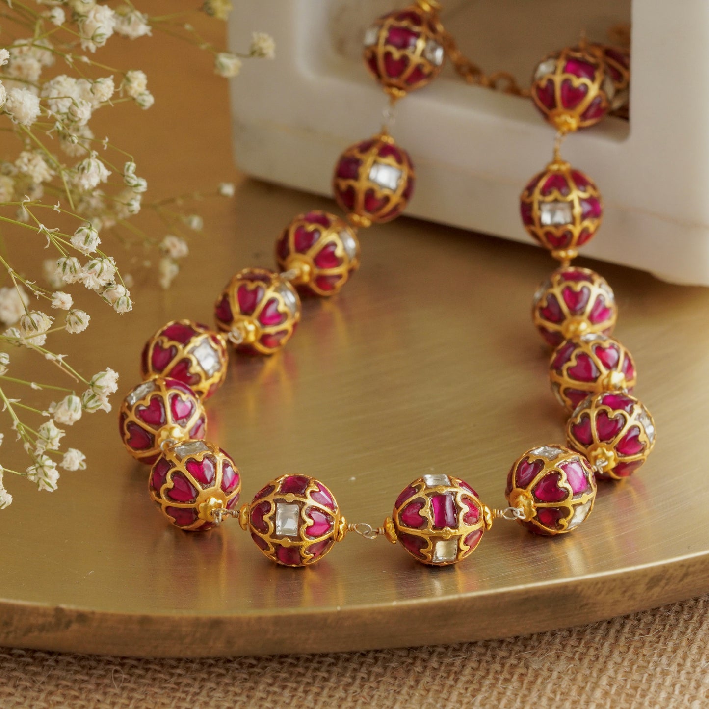 Red and White Gundu Mala