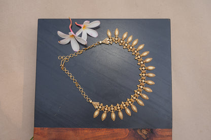 ANTIGOLD PLATED SILVER MULTILEAF NECKLACE