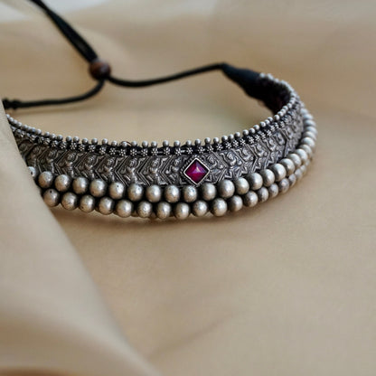 Black Stone Necklace with Pendant and Earrings