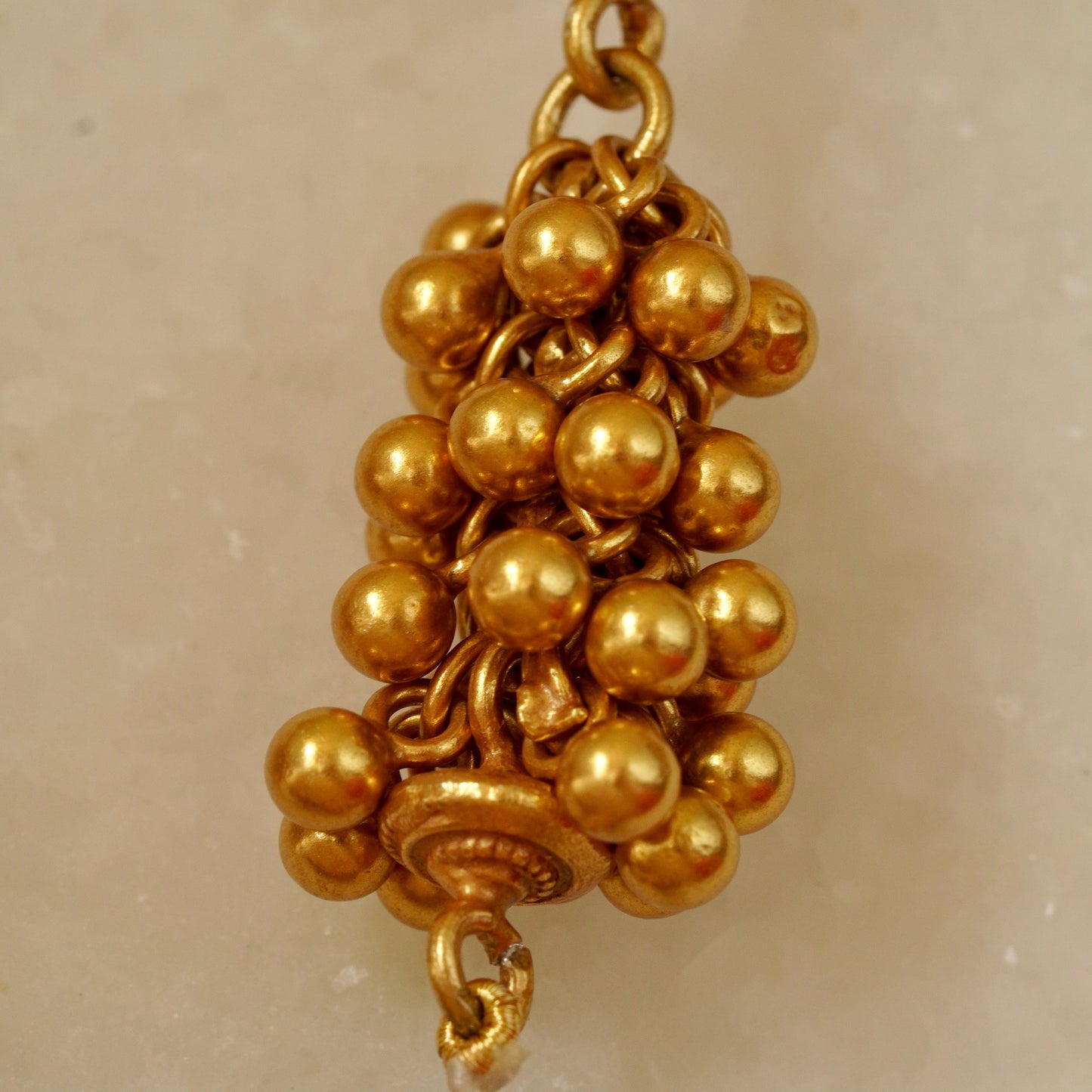 Balls with Green Stone Center Necklace
