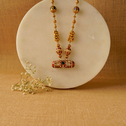 Red Enamel White Red and Green Stone on Ghooghri