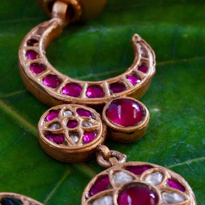Rusk Moon Meen Necklace and earrings