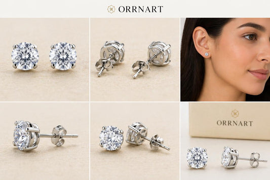 Anti Tarnish solitiare earstuds