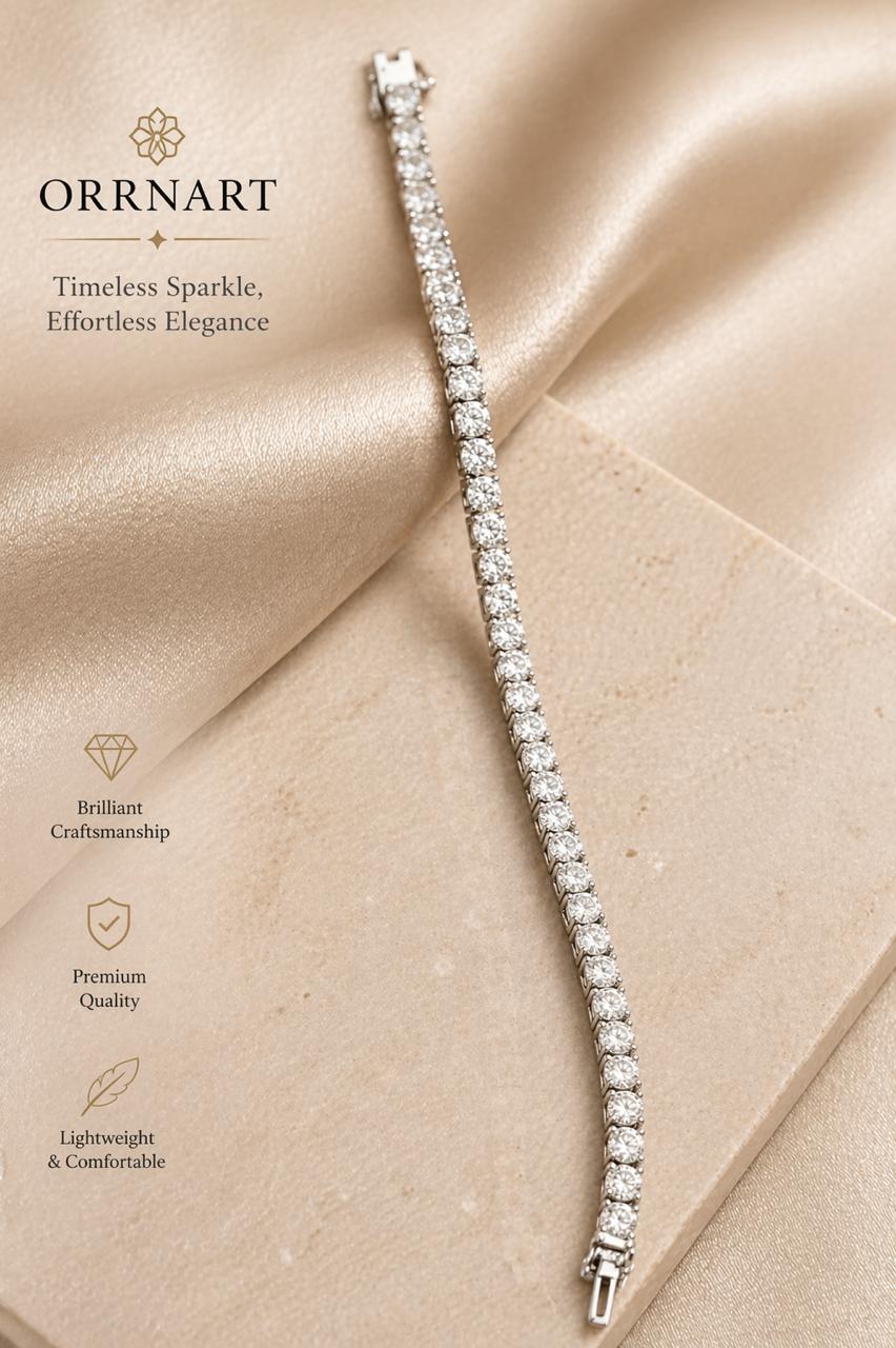 Anti Tarnish Solitairite Tennis Bracelet