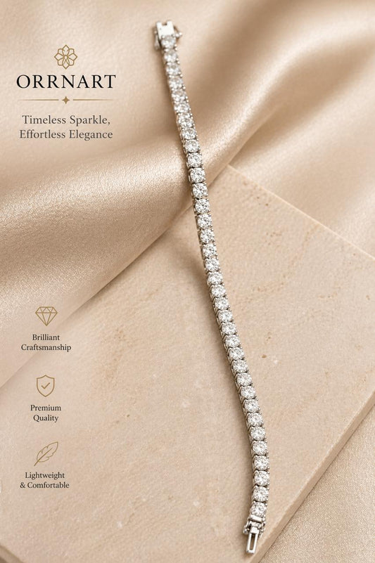 Anti Tarnish Solitairite Tennis Bracelet